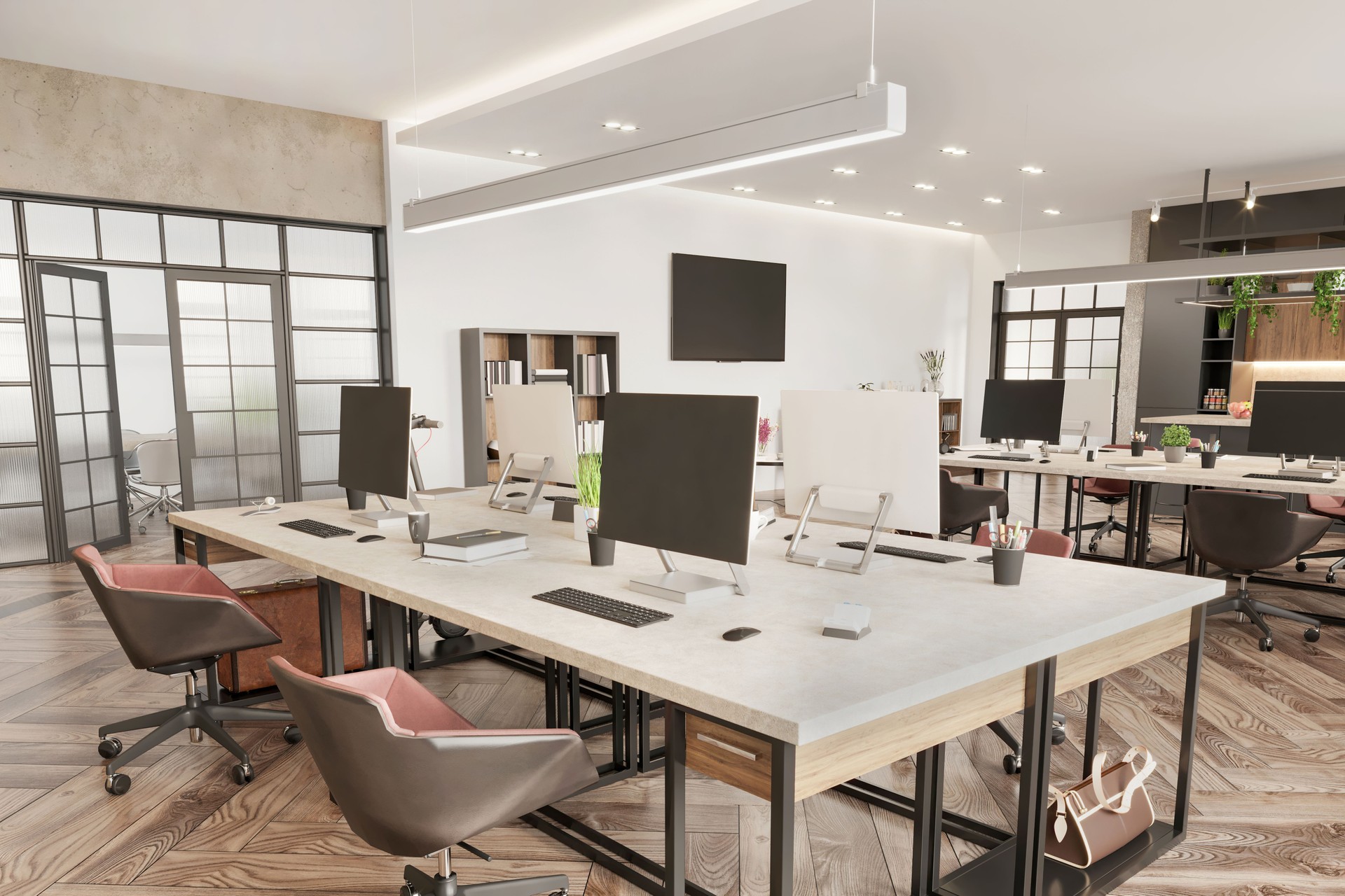 Modern coworking office interior